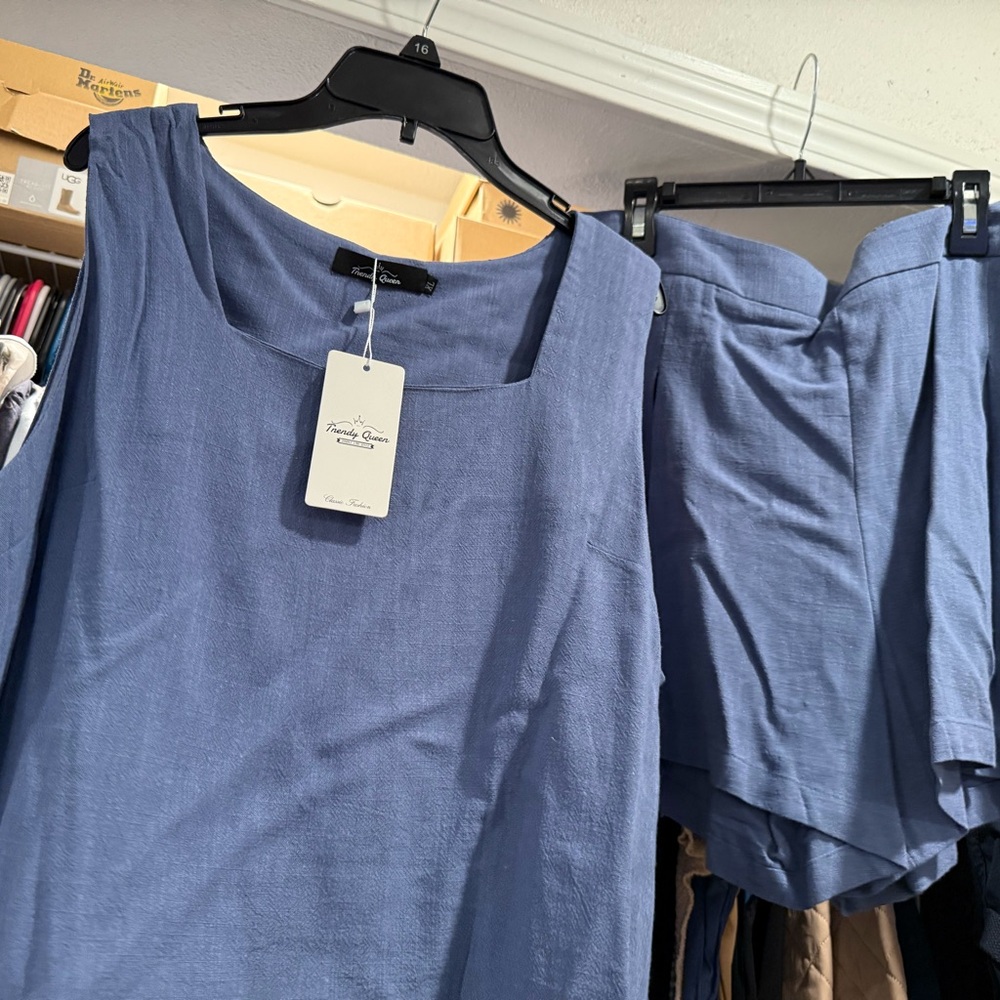 Amazon Women's Blue Top and Shorts Set